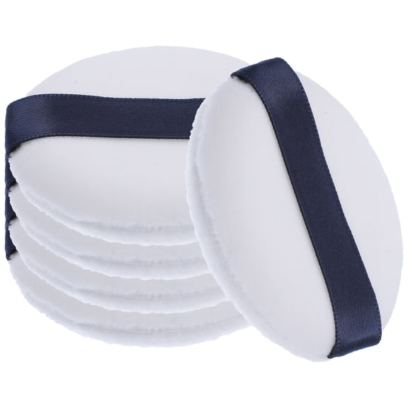 QIFULL 5Pcs White Cotton Makeup Puff Soft Fluffy Powder Applicator for Foundation Cream and Blush