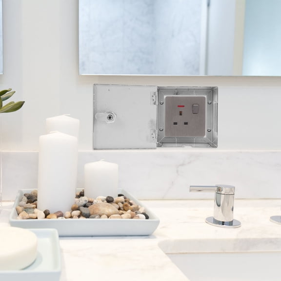 QIFULL Lockable Stainless Steel Electrical Outlet Cover Box for Indoor and Outdoor Use