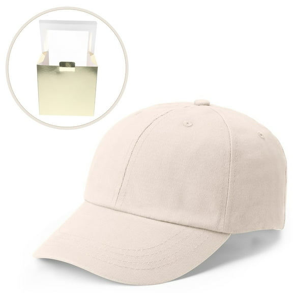 QIFULL Baseball Cap Storage Box Square Golden Cardboard Hat Packaging Box 2Pcs for Travel Use