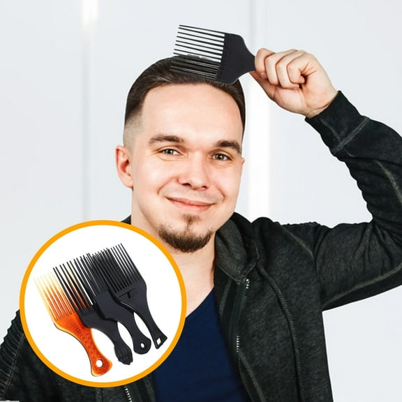 QIFULL 4Pcs Afro Hair Pick for Men Portable Hairdressing Tool Assorted Colors