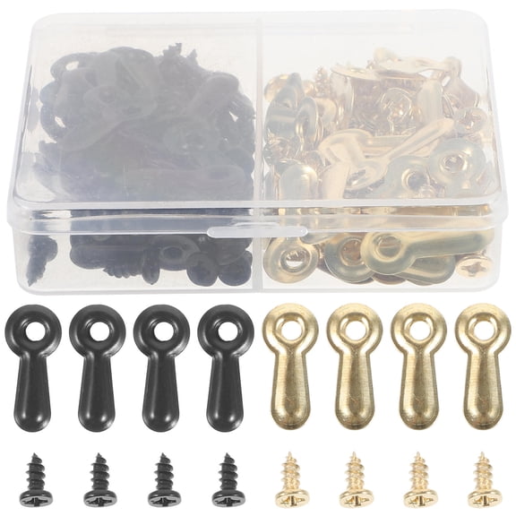 QIFULL 120Pcs Iron Picture Frame Turn Buttons with Screws for Hanging Photos and Crafts