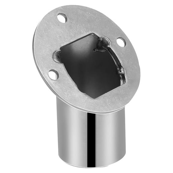 QIFULL Silver Stainless Steel Shower Rod Holder with Angled Bevel for Durable Towel Rod Support
