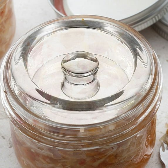 Siliaire Transparent Fermenting Weights 4Pcs Glass for Pickling and Canning Jars