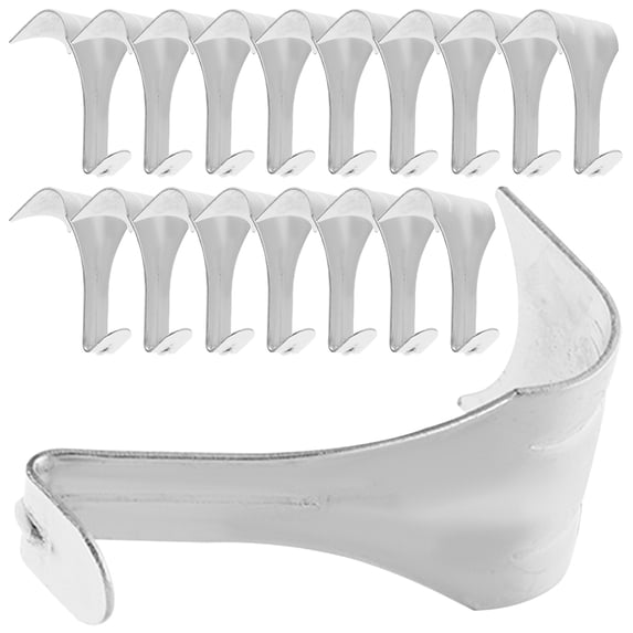QIFULL 20Pcs Plated Silver Picture Rail Hooks Zinc Alloy S Shaped Rail Hanging Hooks for Home Gallery and Exhibition Use