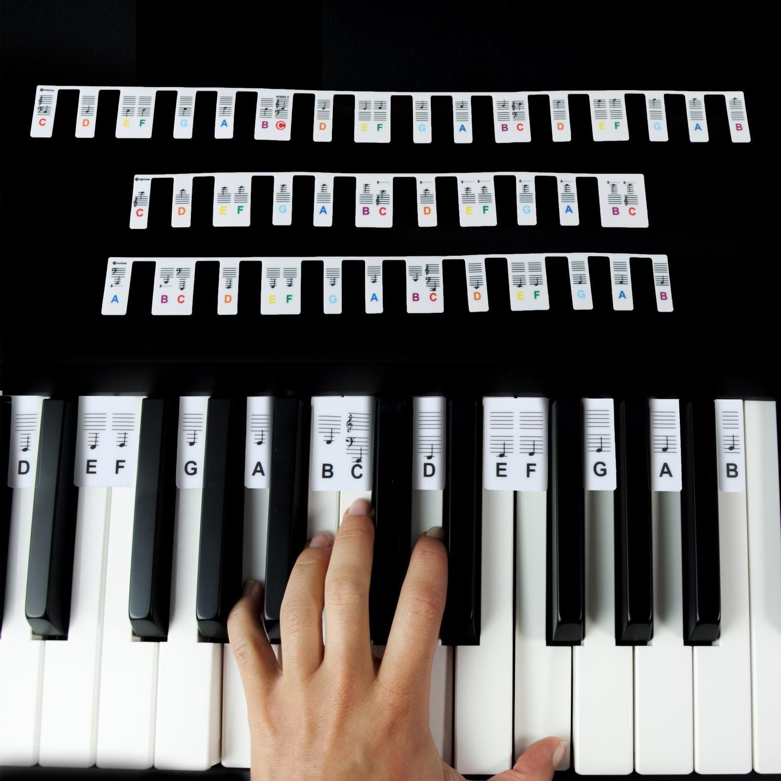 Silic 88 Full Size Piano Rake Key Labels,Piano Note Chart Guide,Learn