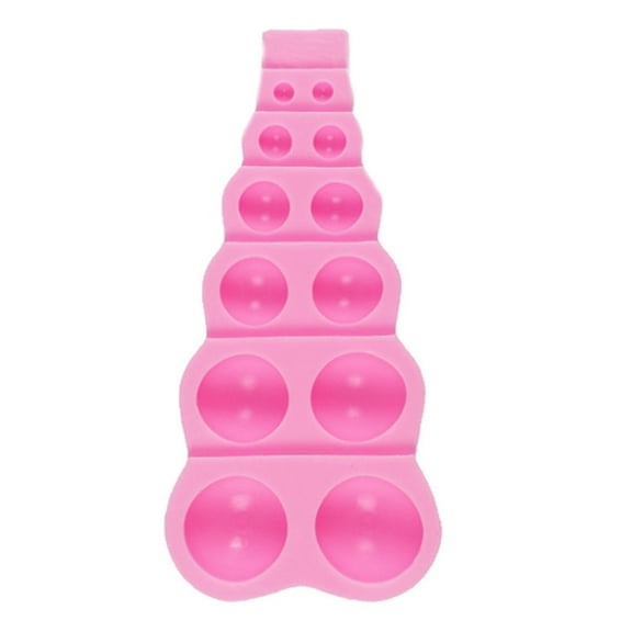 Silica Gel Cake Ice Cubes Gelatine Baking Candy Molds Food grade/ 12-In-1 Pearl Gem Ball Fondant Silicone Mold Size Semi-Circular Pearl Chocolate Cake Decoration Mold Pink