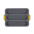 thumbnail image 1 of Vikakiooze Silica Gel Extra Large Baguettes Molds Dessert Cake Bread Molds Household Baking Tools Three Grids Extended Specifications, 1 of 8