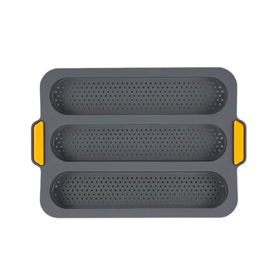 Vikakiooze Silica Gel Extra Large Baguettes Molds Dessert Cake Bread Molds Household Baking Tools Three Grids Extended Specifications