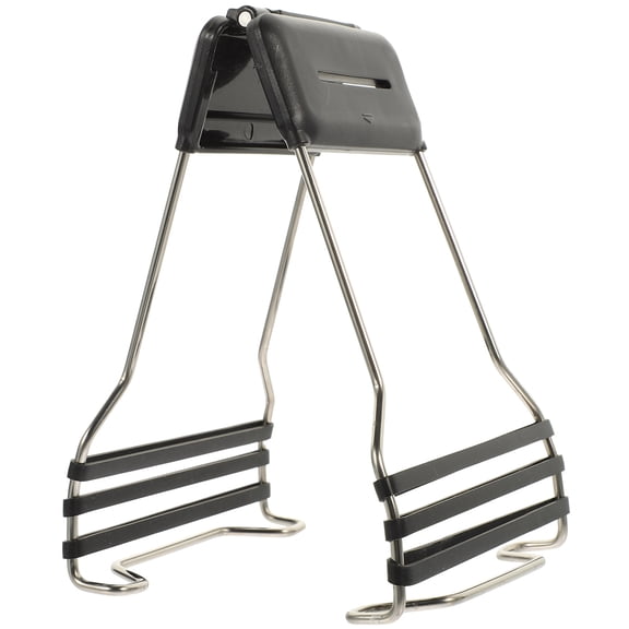 MEIBUTYUP Hot Dish Gripper Black Silicone Stainless Steel Non-Slip Design for Kitchen