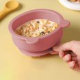 thumbnail image 1 of Silica Gel Suction Cup Bowl, Food Grade Bear Shape Cutlery, Stable Anti-Spill, Thickened Material, Microwave Safe, Refrigeration Compatible, Easy to Clean, Multiple Colors, for Daily Meals, 1 of 6