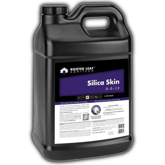 Silica Skin - Silica Fertilizer for Plants, Derived from Natural Sand with Plant Based Organic Acids, hydroponics, Soil/Coco/peat, foliar Spray - 2.5 Gallon