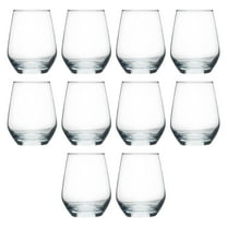 Silica Stemless Wine Glasses 12 oz. Set of 10, Bulk Pack - Restaurant Glassware for Red Wine, White Wine, Cocktails - Clear
