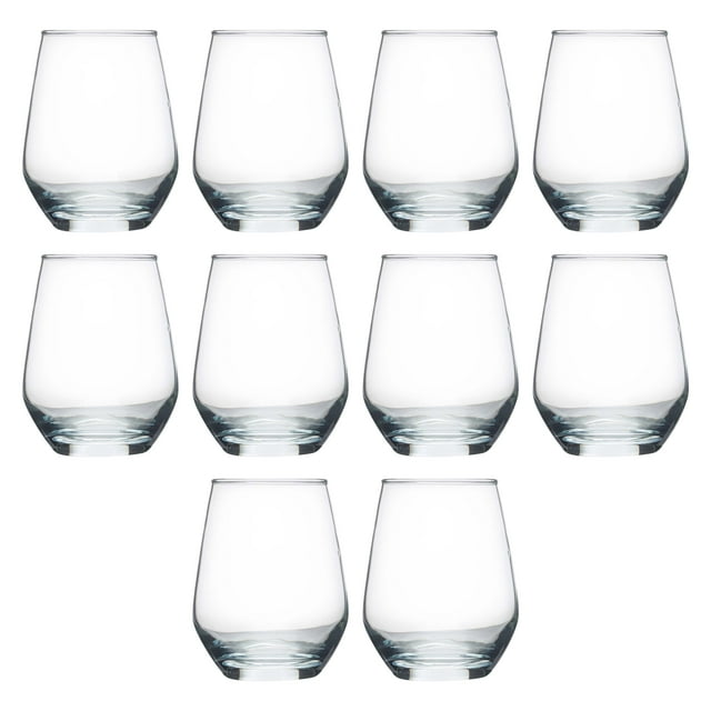 Silica Stemless Wine Glasses 12 oz. Set of 10, Bulk Pack Restaurant