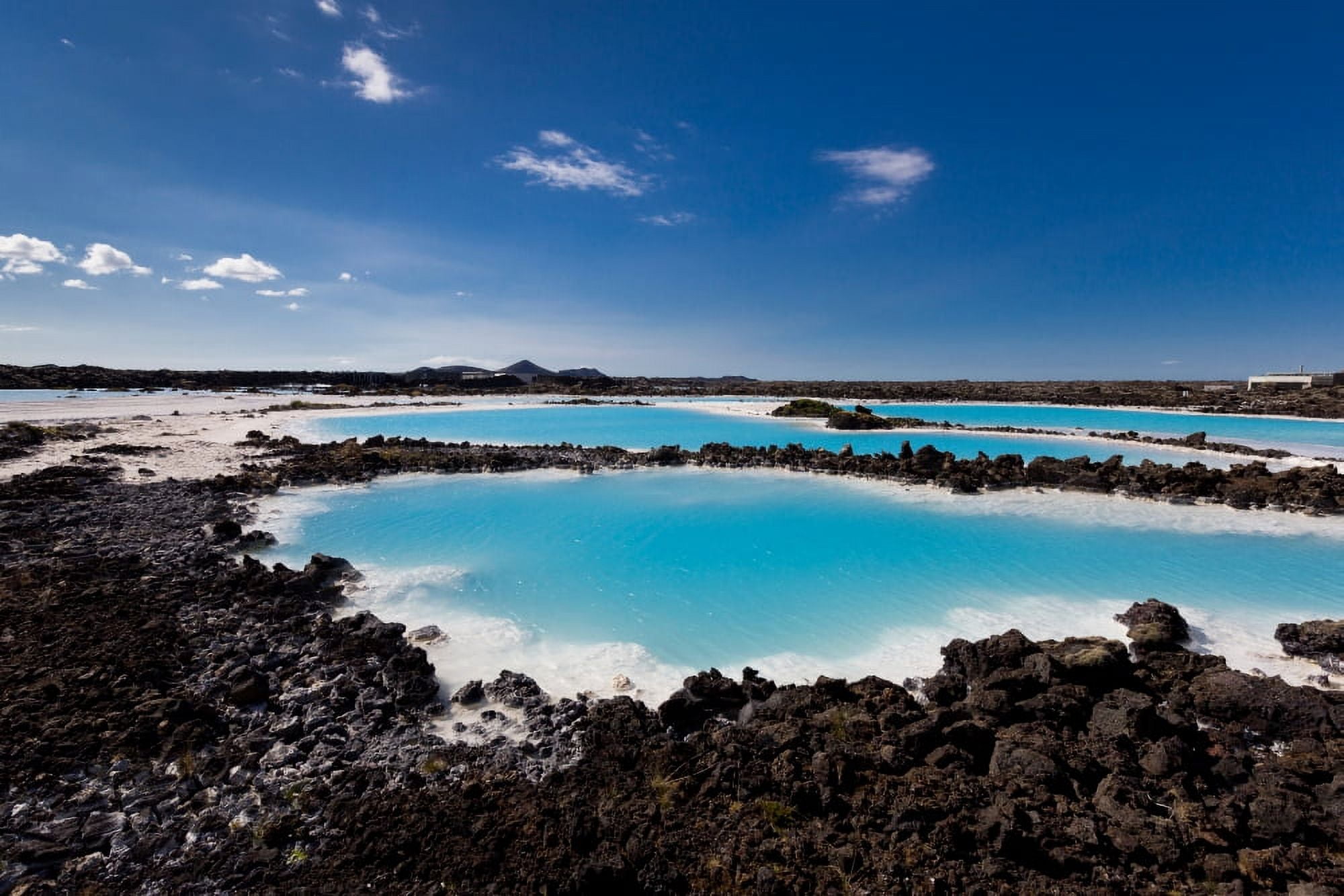Silica deposits in water by The Svartsengi Geothermal Power Plant near the Blue Lagoon bathing pools Iceland Canvas Art - Panoramic Images (27 x 9)