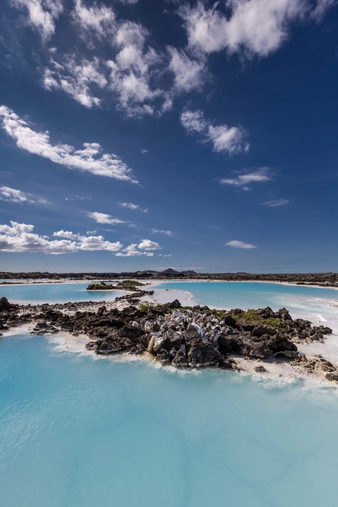 Silica deposits in water by The Svartsengi Geothermal Power Plant near the Blue Lagoon bathing pools Iceland Canvas Art - Panoramic Images (27 x 9)