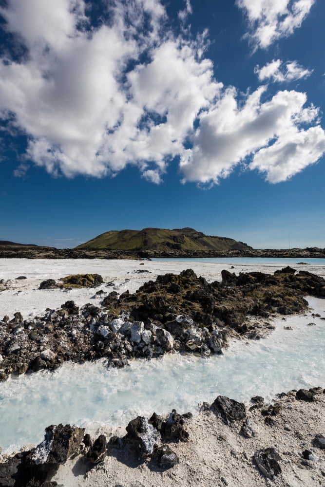 Silica deposits in water by The Svartsengi Geothermal Power Plant near the Blue Lagoon bathing pools Iceland Canvas Art - Panoramic Images (27 x 9)