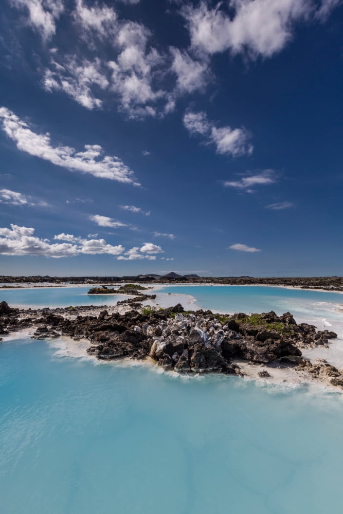 Silica deposits in water by The Svartsengi Geothermal Power Plant near the Blue Lagoon bathing pools Iceland Canvas Art - Panoramic Images (36 x 12)