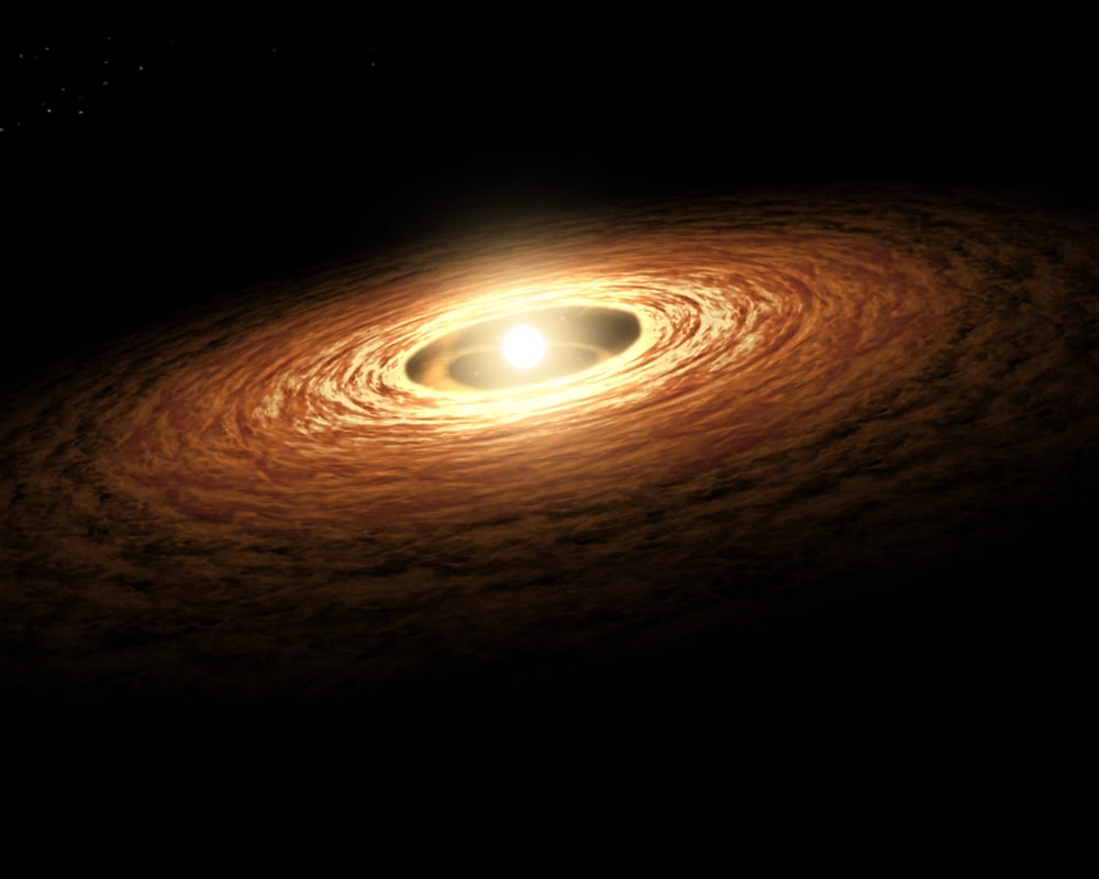 Silicate Crystal Formation in the Disk of an Erupting Star Canvas Art - Stocktrek Images (32 x 25)