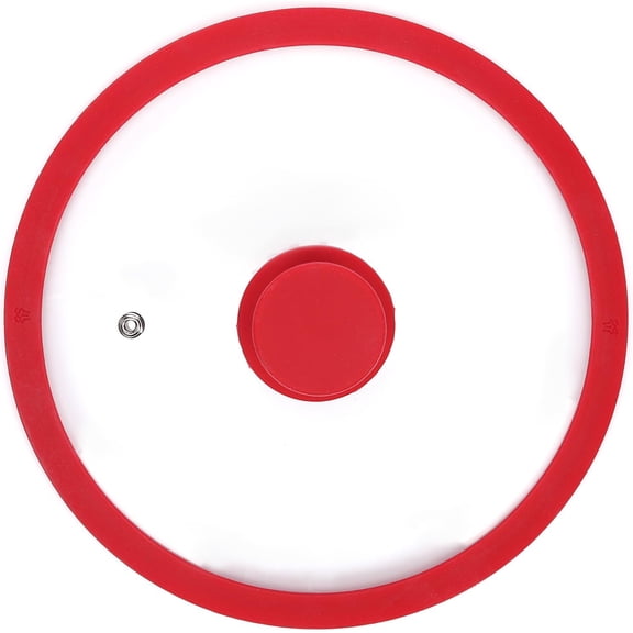 Silicon Glass Lid for Pot,Pan,Skillet Fits 11"(28CM) Cookware lid Dishwasher Safe, Replacement Vented Tempered with Heat Resistant Silicone Rim By , Red,1 Pack
