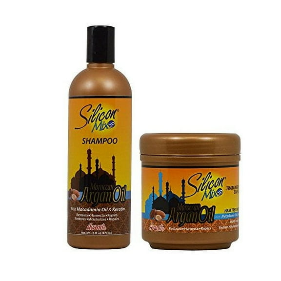 Silicon Mix Moroccan Argan Oil Shampoo + Hair Treatment 16oz "Set"