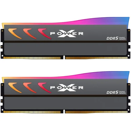 Silicon Power DDR5 32GB (2x16GB) Storm RGB 6000MT/s (PC5-48000) 288-pin CL36 1.35V UDIMM Desktop Memory Module RAM SP032GXLWU60FFDK Gray