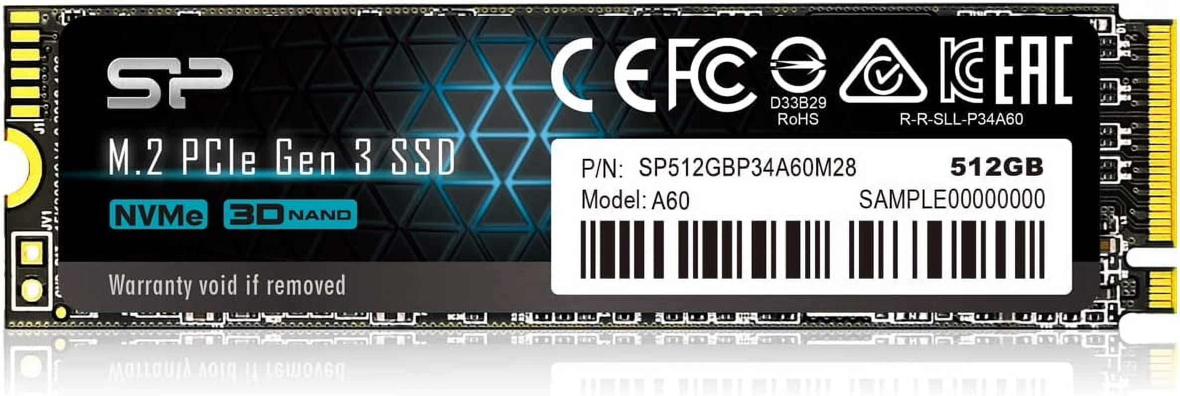内蔵型SSD SP SP512GBP34A60M28 512GB M.2 SSD Silicon Power SP512GBP34A60M28 512GB NVMe M.2 PCIe Gen3x4 2280 SSD