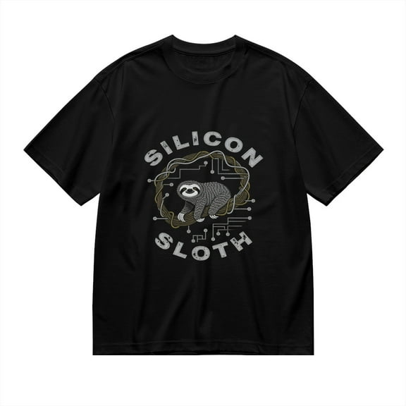 Silicon Sloth,sloth With Circuit Vine Wreath Print 2, T Shirt for Men, Vintage Graphic Tees Men, 23686671,M
