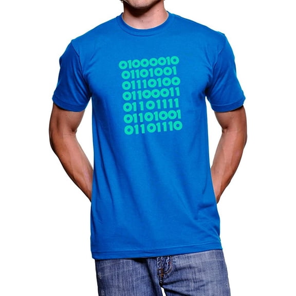 Silicon Valley Bitcoin in Binary Blue T-Shirt