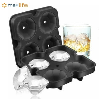 Silicone Ice Cube Tray with Lid, Skycarper 3 pcs Ice Cube Molds for  Whiskey, Square Ice Trays for Freezer, Ball Ice Cube Mold, Rhombus Ice Cube  Maker Mold for Cocktails, BPA Free