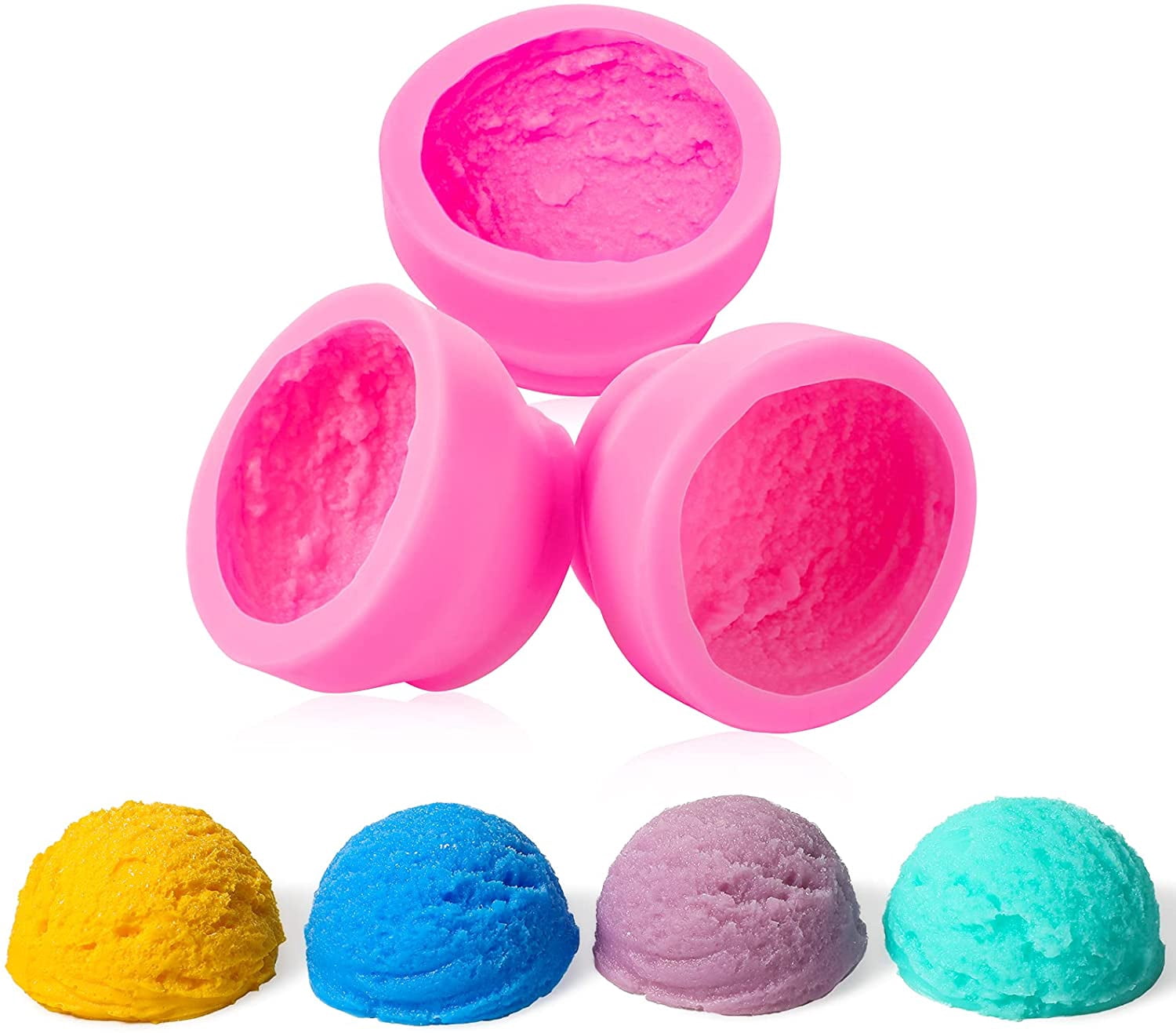Silicone 3D Ice Cream Ball Shape Silicone Molds Cookie Pastry Mould ...
