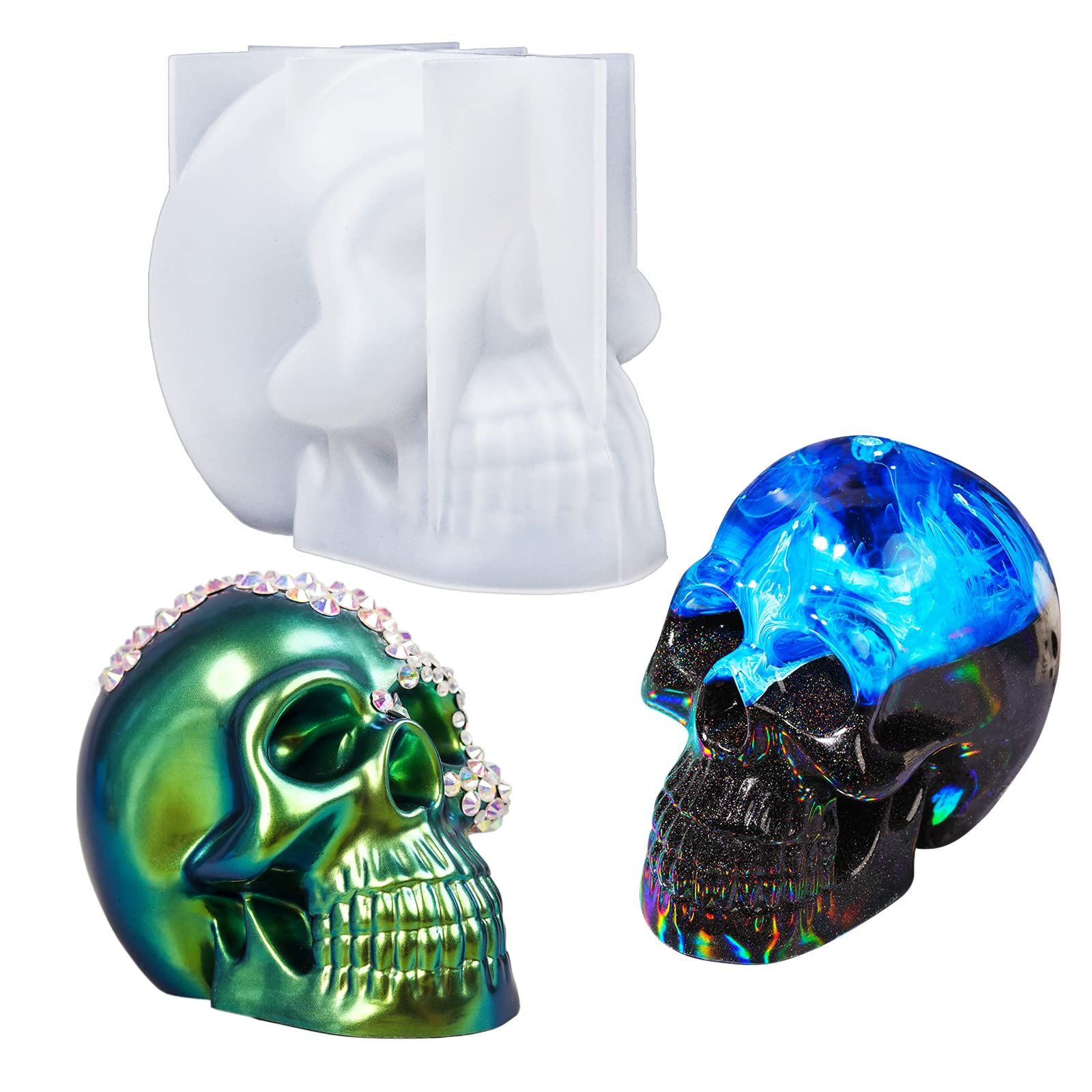 Silicone 3D Large Skull Shape Molds, Skeleton Skull Epoxy Resin Mold ...