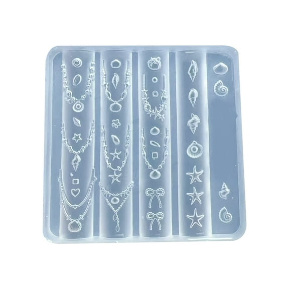 Silicone 3D Nail Art Molds Shell Themed Nail Art Template Molds Silicone Texture for Beauticians and Nail Art Learner