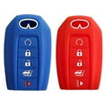thumbnail image 1 of Silicone 5 Buttons Smart Key Skin Jacket Fob Cover Case Remote Keyless Entry Protector Suitable with Infiniti QX50 QX60 2020 Key (red and Blue), 1 of 2