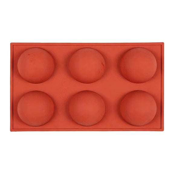 Silicone 6 Large Half Round Cake Mold, Baking Pan For Domed Dessert, Mini Mousse Maker For Chocolate