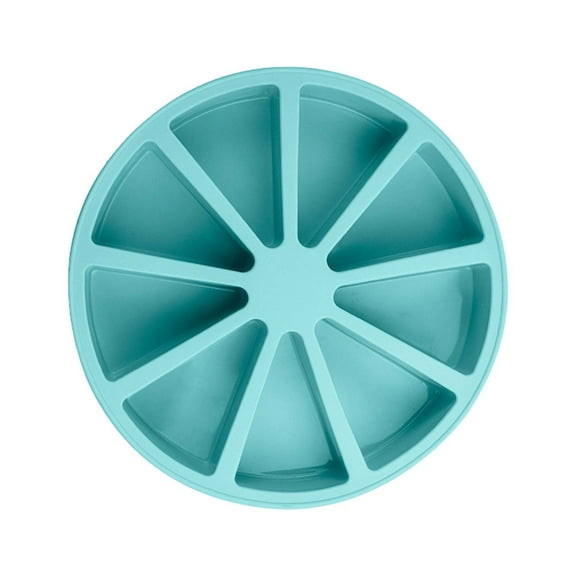 Silicone 9 Section Cake Mold Triangle Cheesecake Pizza Pan Flexible Baking Tray for Home Kitchen Blue
