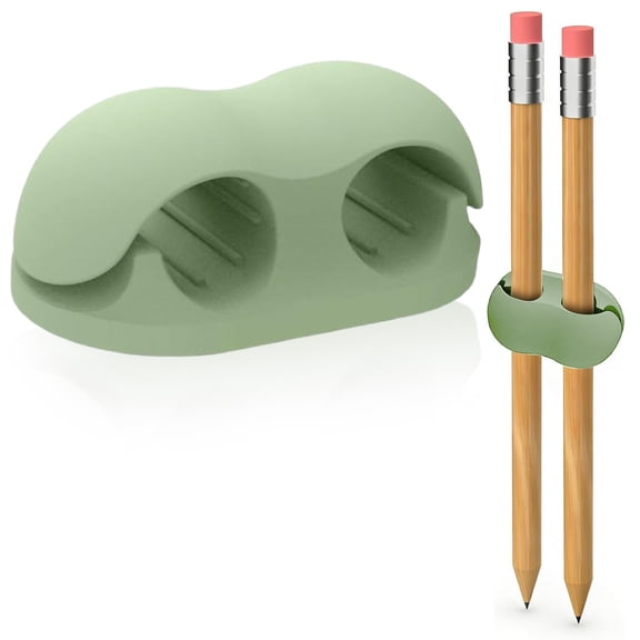 Silicone Adhesive Pen Holder Clip Flexible Double Hole Pen Grip Organizer Strong Stick On Pen Clip for Desks Notebooks and Folders Pen Planner Office Supplies