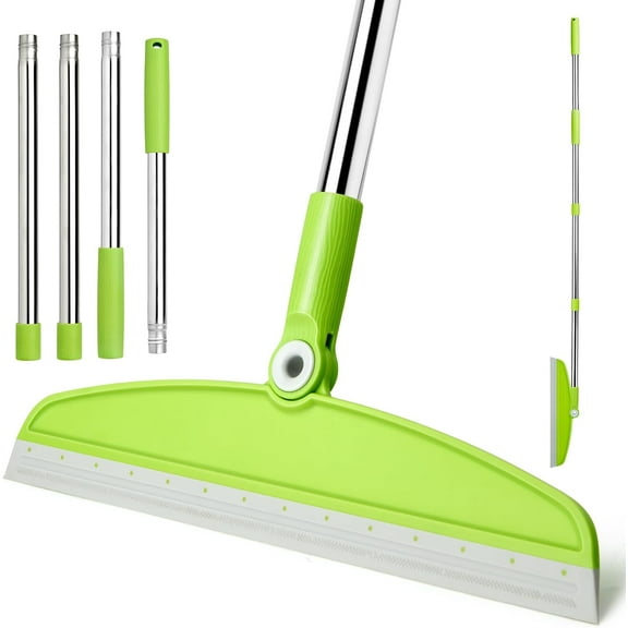 Silicone Air Broom,Multifunction Magic Broom with Long HandleAdjustable Rubber Squeegee Sweeping Water for Indoor Hardwood Floors,Kitchen,Concrete Floor,Bathroom Tile(Gray Green)