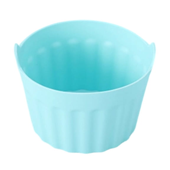Silicone Air Fryer Baking Cups 3.15 Inch Non Stick Reusable Egg Molds Heat Resistant Ramekins for Microwave Steaming Cake Dessert Blue