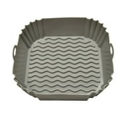 Silicone Air Fryer Baking Pan, Square Non-Stick Tray with Heat-Resistant & Multi-Color 450 F, 22x23x7cm
