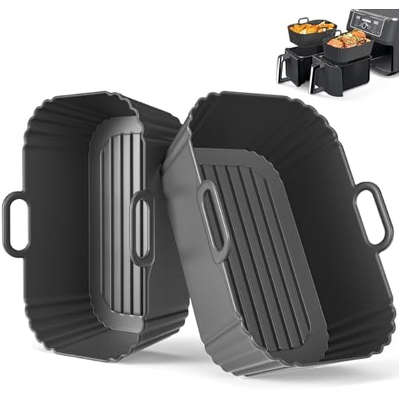 Silicone Air Fryer Liners 2 Pack, Reusable Compatible for Ninja Foodi ...