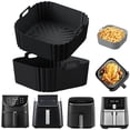 thumbnail image 1 of 8.8" Square Silicone Air Fryer Liners Set of 2 – Reusable, Non-Stick, Fits 5-8 Qt Air Fryers, Compatible with Ninja Pro XL, Cosori, Chefman, Instant Pot, Philips & More, 1 of 6