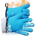 thumbnail image 1 of Silicone And Cotton Double Layer Oven Gloves Heat Resistant Bbq Gloves/Oven Mitts/Oven Mitts/Cooking Pot Holder, Perfect For Baking And Bbq, 1 Pair, 1 of 7