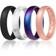 thumbnail image 1 of Silicone Anniversary Ring Women, Breathable Design Womens Silicone Wedding Rings, 4Mm Width - 1.5Mm Thickness Rubber Wedding Bands Women - 1/4/5/7/8 Engagement Rings for Work Out, 1 of 6