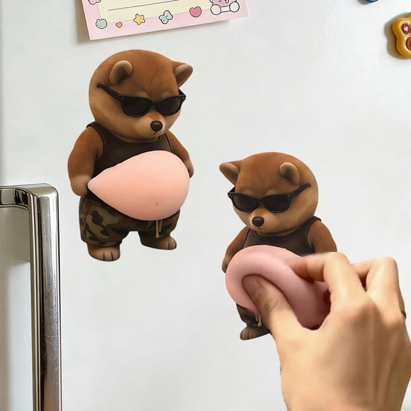 Silicone Anti Collision Sticker, Cartoon Animal Silicone Bumper Pads Self Adhesive for Door Handle Cabinet, 2 Pack