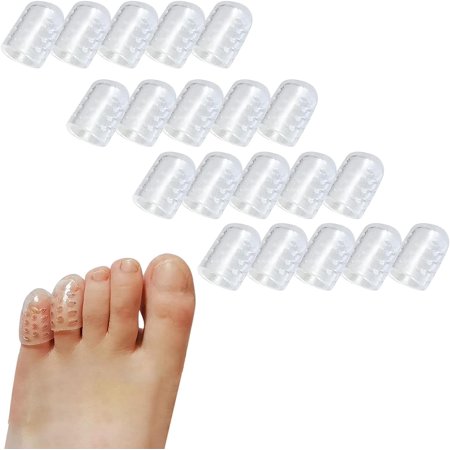 Silicone Anti-Friction Toe Protector - Silicone Breathable Toe Covers, Clear Silicone Anti-Friction Toe Protector, for Corns, Blisters and Ingrown Toenails (20)