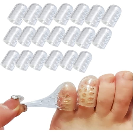 Silicone Anti-Friction Toe Protector, Little Toe Protectors Caps Guards for Men Women, Gel Toe Caps Toe Protectors, Breathable Toe Covers, for Corns and Pain Relief (20pcs)