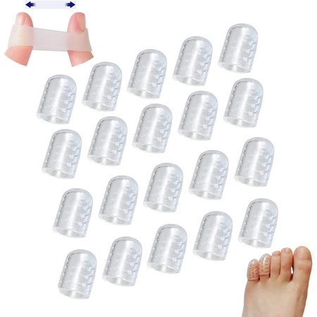 Silicone Anti-Friction Toe Protector, Silicone Breathable Toe Covers,10/20/30/50Pcs Silicone Toe Protectors,Clear Silicone Anti-Friction Toe Protector (Color : 20pcs)