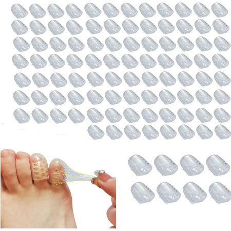 Silicone Anti-Friction Toe Protector,Silicone Breathable Toe Covers,Silicone Toe Protectors,Foot Care Tool Anti-Friction Toe Separators for Corns, Calluses, Blisters (100PCS)