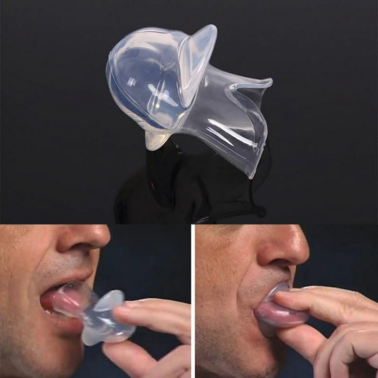 2Pcs Anti Snoring Silicone Tongue Retainer with Case Stop Snore Tongue  Device
