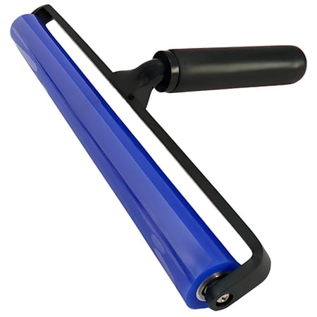 Silicone Anti Static Roller 11.8 in, Blue Lint Remover for Vinyl Records, Dust Cleaning Roller with T-Handle, Ideal for Home, Office, and Record Care